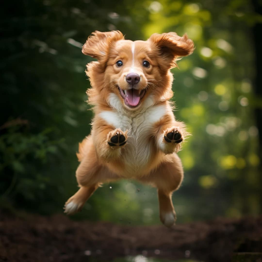 I'm wondering, can pregnant dog jump around in the forest?